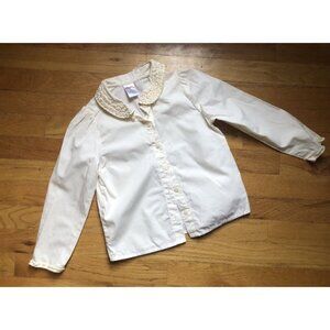 Gymboree Cream Size 6 Peter Pan Collar Button Up Shirt